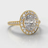 Pavé Oval Diamond Halo Engagement Ring - Yellow Gold