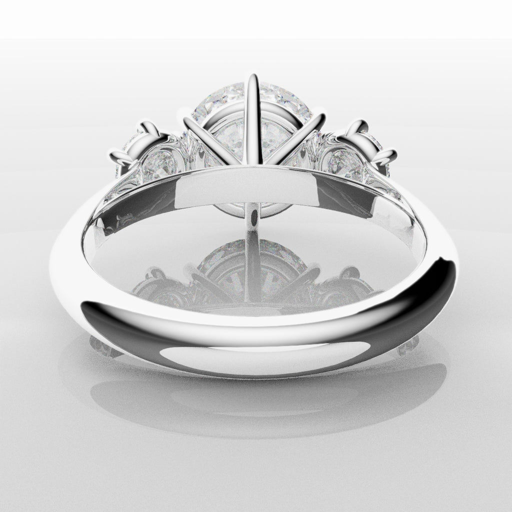 Six Claw Classic Round Trilogy Engagement Ring