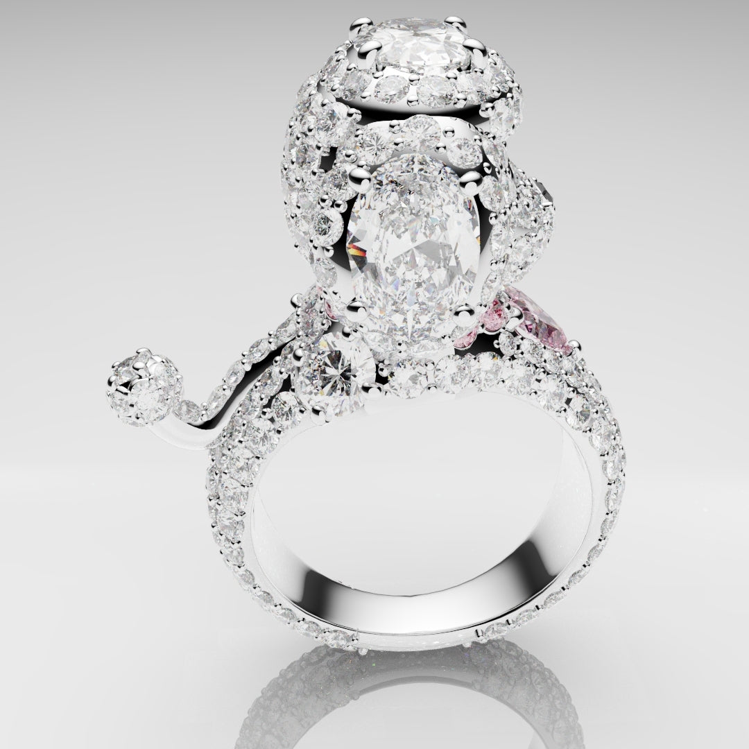 Bespoke Toy Poodle Diamond Ring