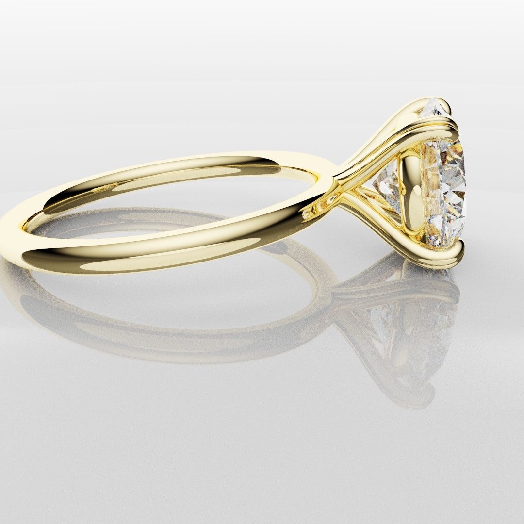 3ct Round Brilliant Cut Yellow Gold Solitaire Engagement Ring