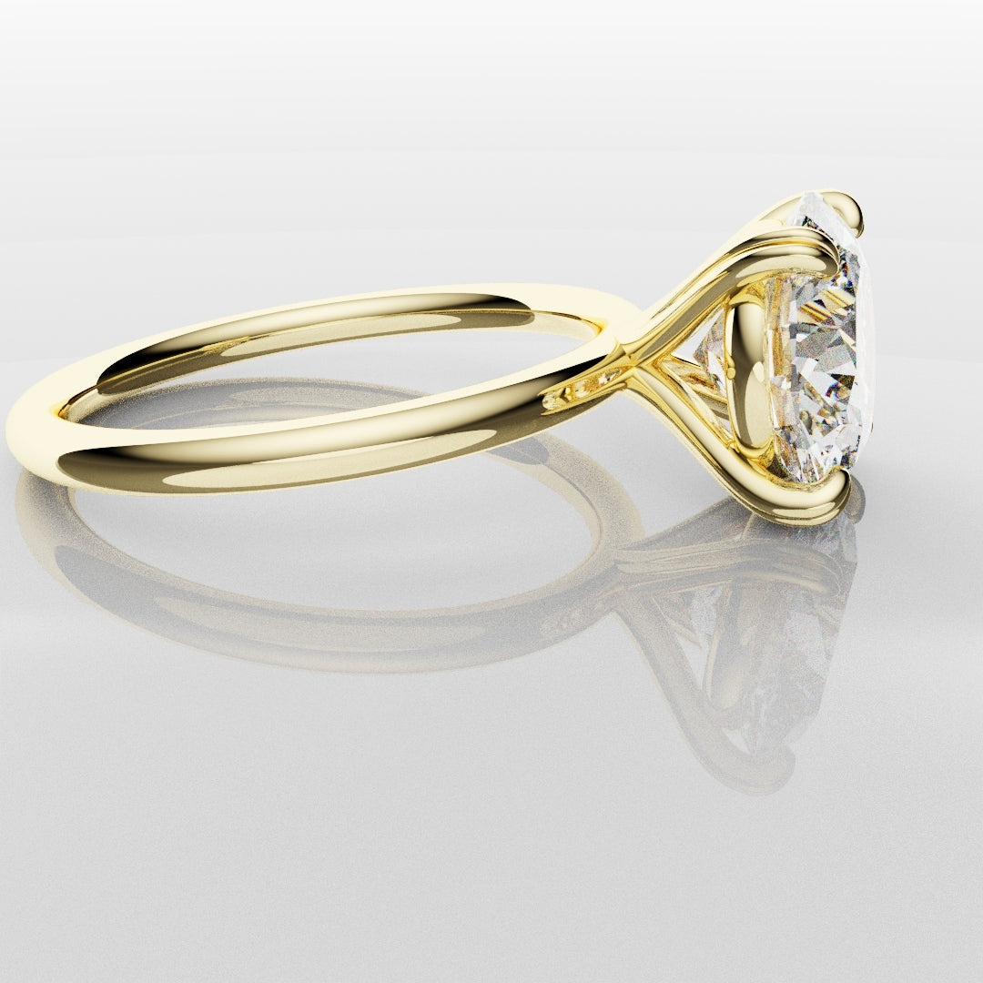 3ct Round Brilliant Cut Yellow Gold Solitaire Engagement Ring