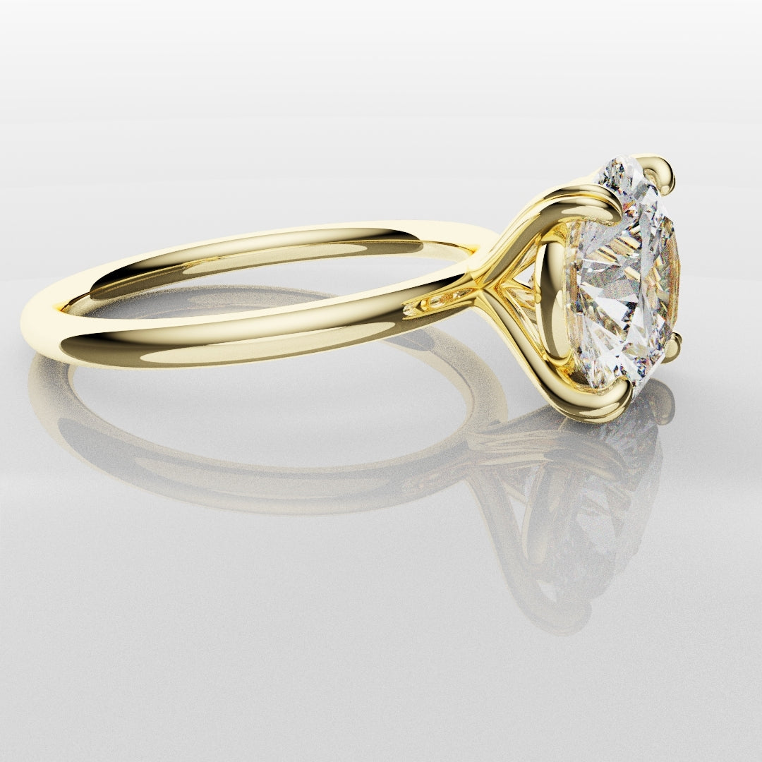 3ct Round Brilliant Cut Yellow Gold Solitaire Engagement Ring
