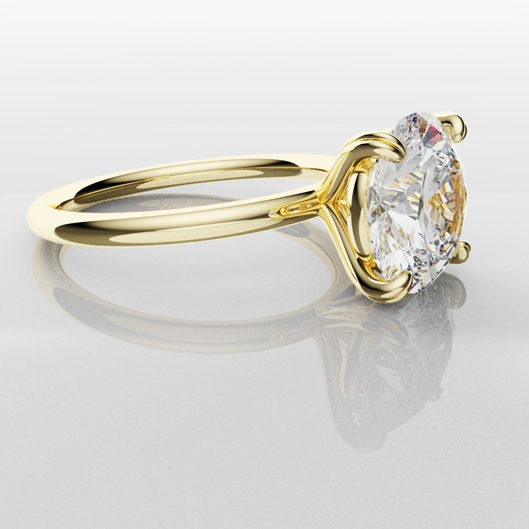 3ct Round Brilliant Cut Yellow Gold Solitaire Engagement Ring