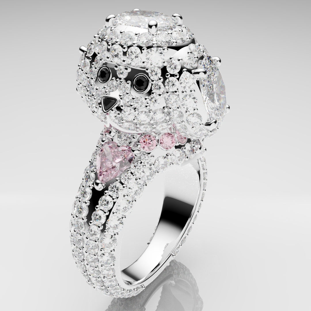 Bespoke Toy Poodle Diamond Ring