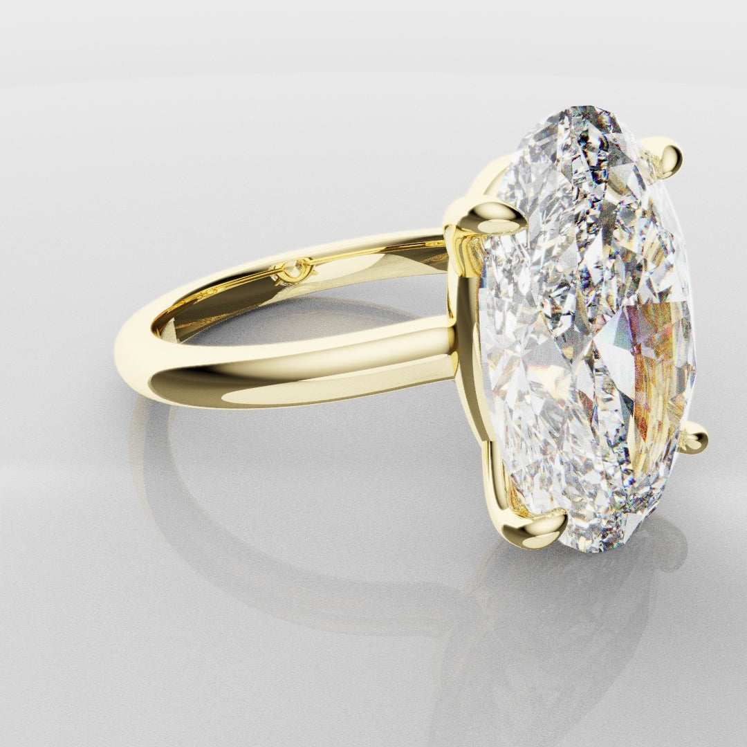 Bespoke 6ct Oval Solitaire Engagement ring
