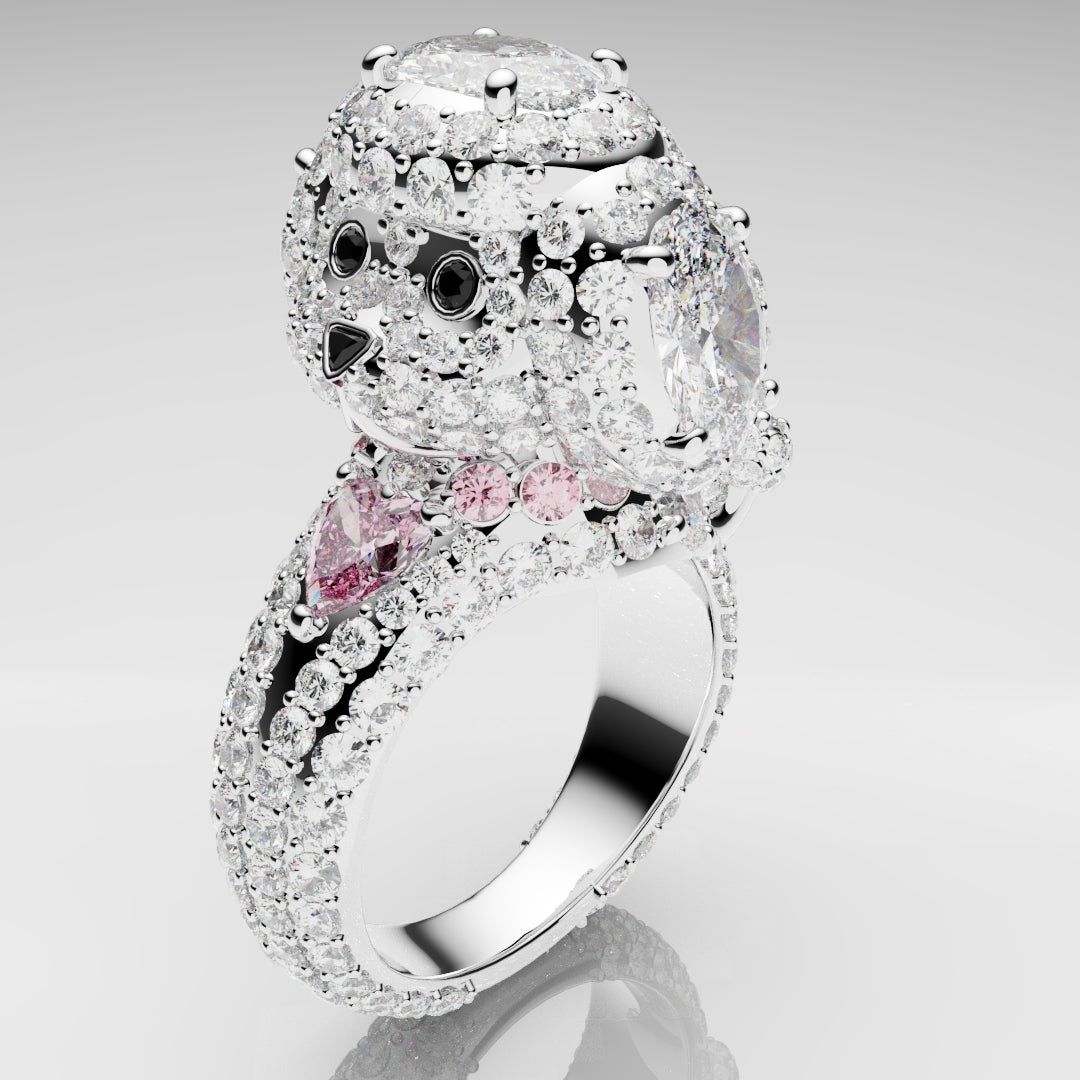 Bespoke Toy Poodle Diamond Ring