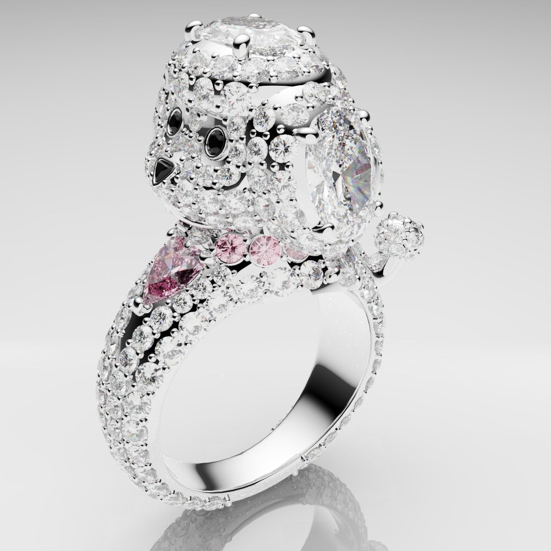 Bespoke Toy Poodle Diamond Ring