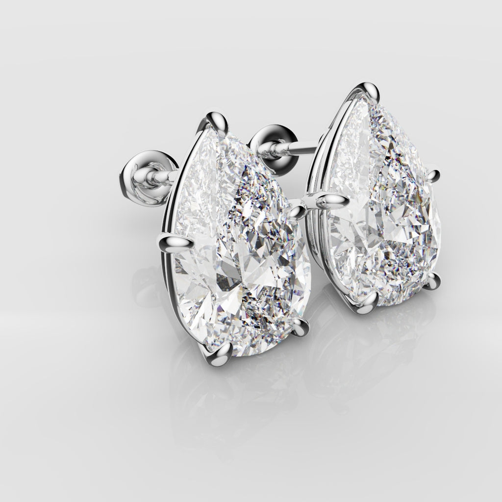 Bespoke Pear Shaped Diamond Studs