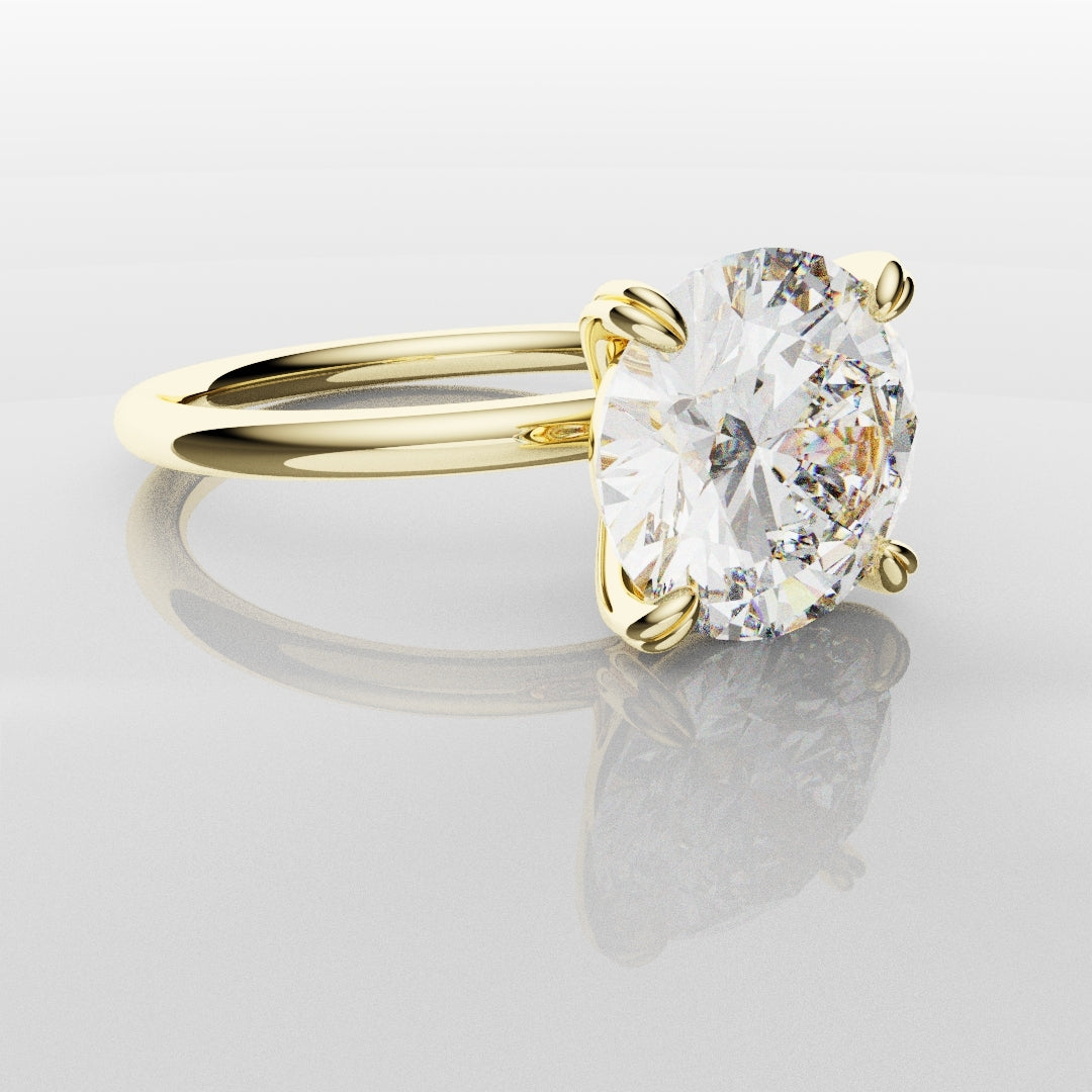 3ct Round Brilliant Cut Yellow Gold Solitaire Engagement Ring