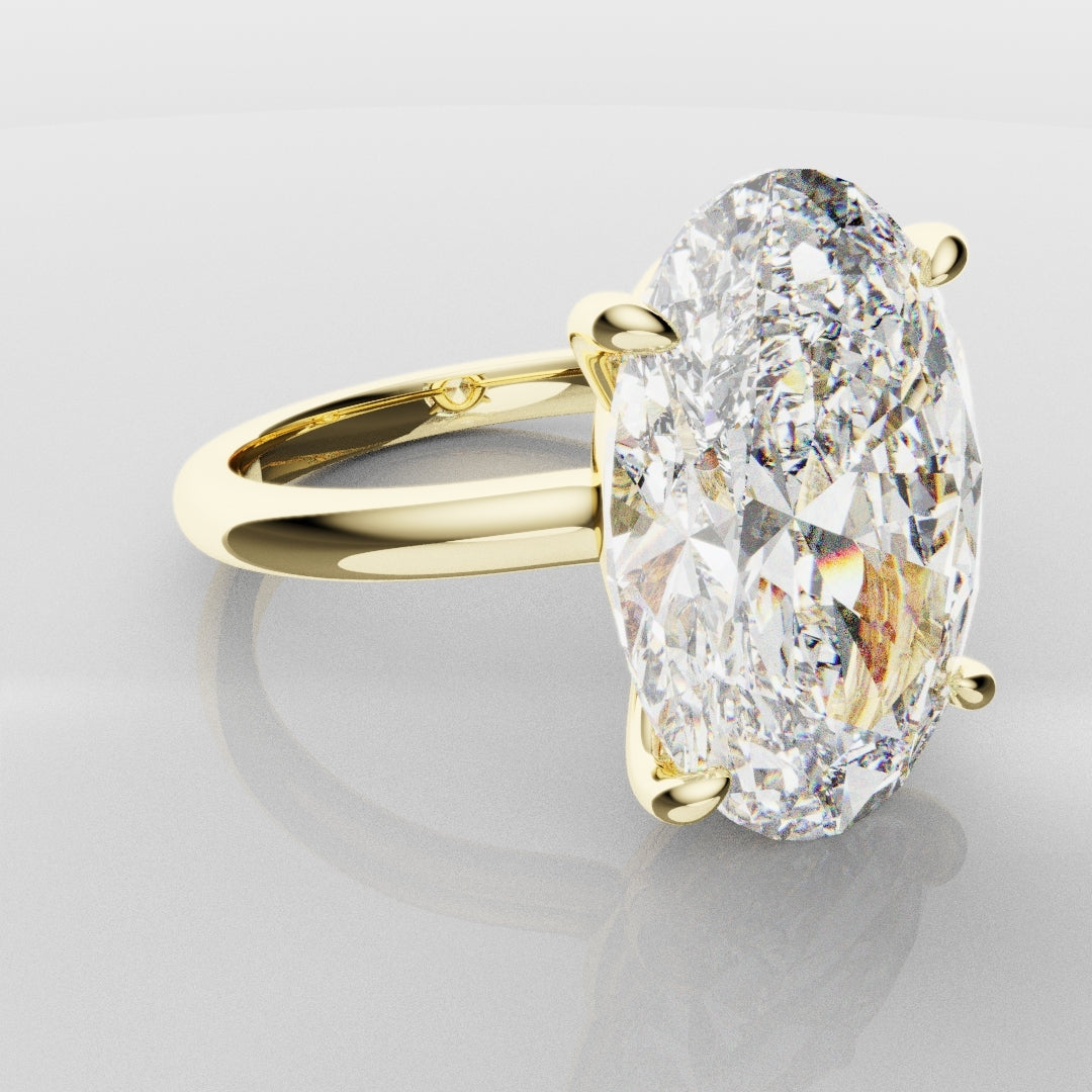 Bespoke 6ct Oval Solitaire Engagement ring