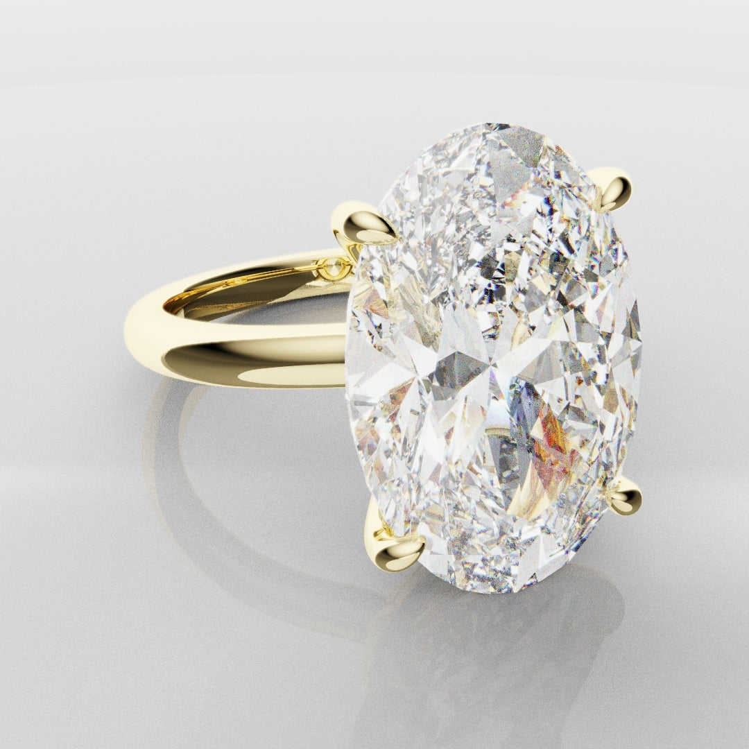 Bespoke 6ct Oval Solitaire Engagement ring