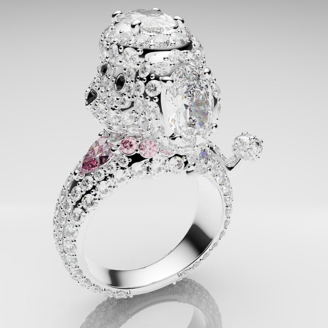Bespoke Toy Poodle Diamond Ring
