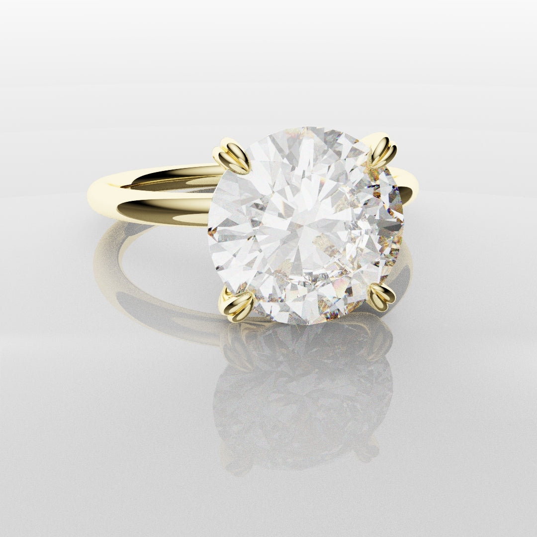 3ct Round Brilliant Cut Yellow Gold Solitaire Engagement Ring