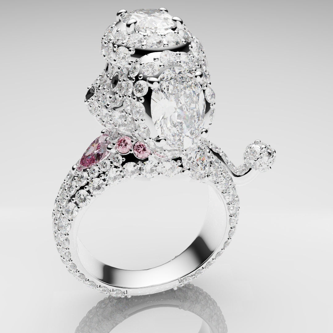Bespoke Toy Poodle Diamond Ring