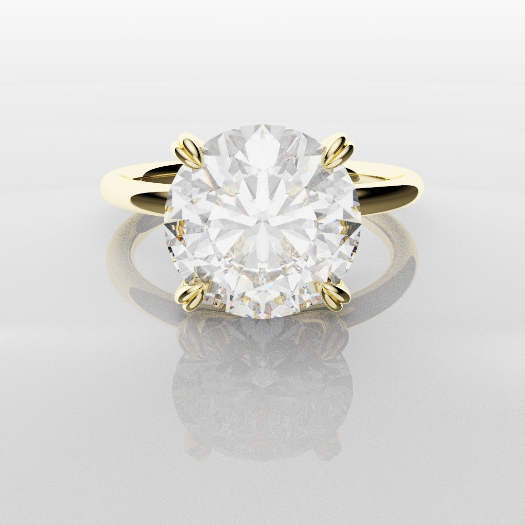 3ct Round Brilliant Cut Yellow Gold Solitaire Engagement Ring
