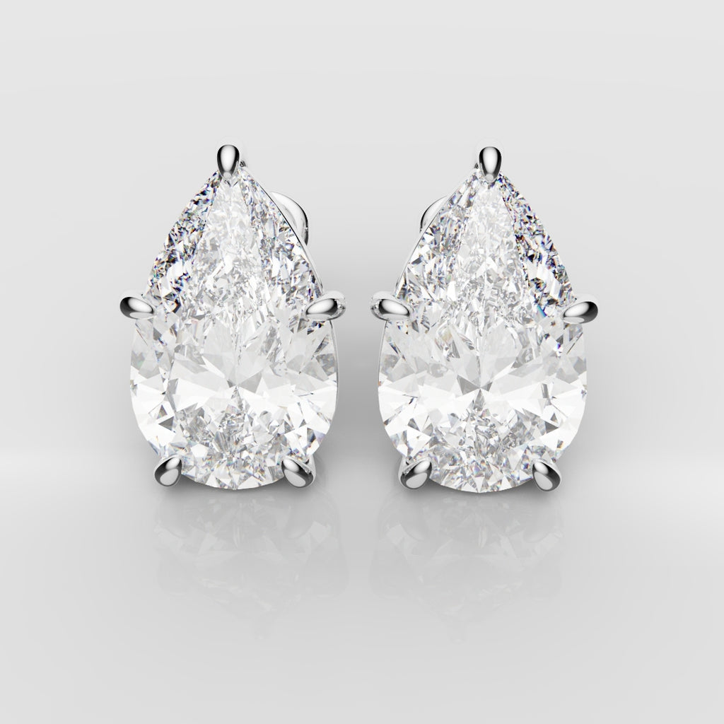 Bespoke Pear Shaped Diamond Studs