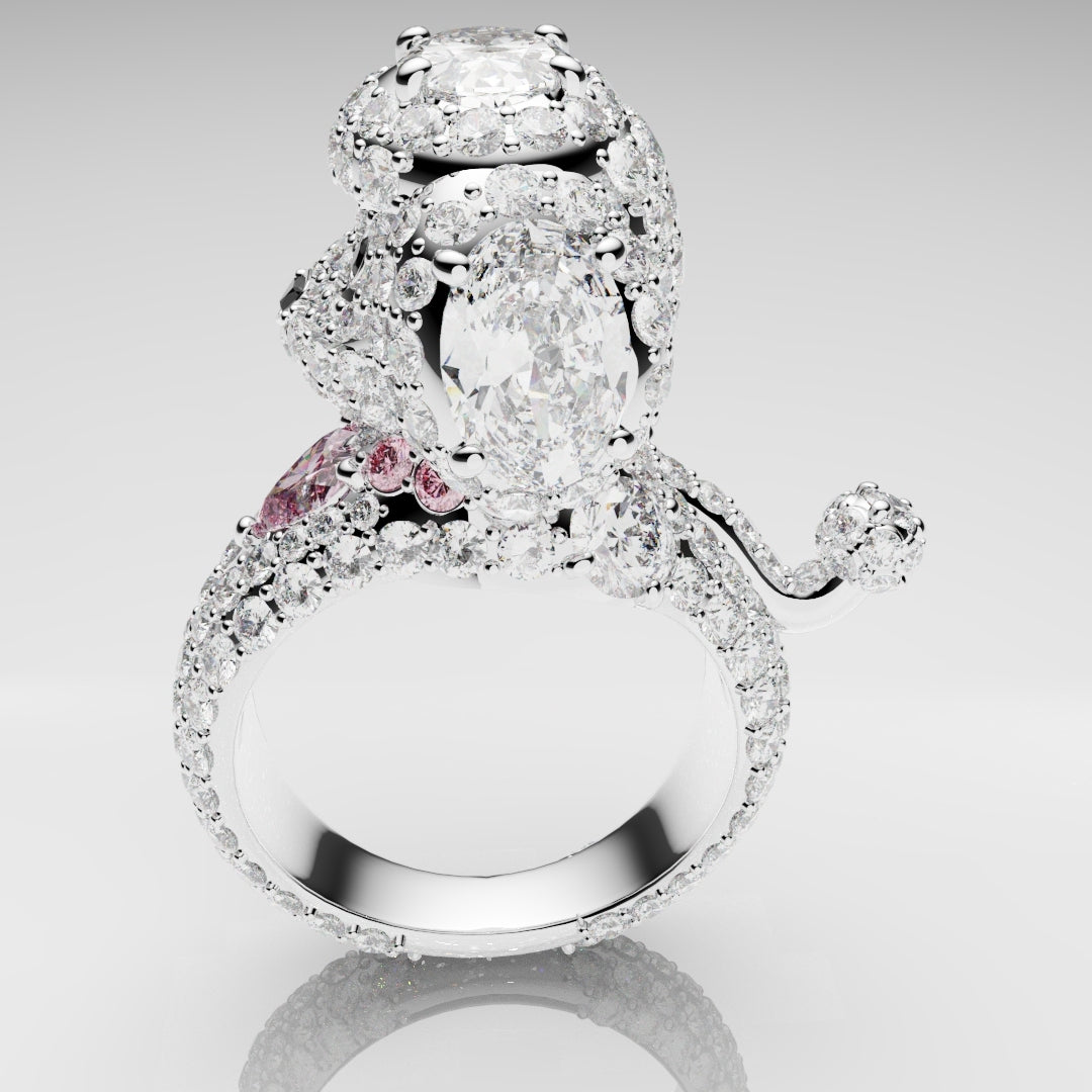 Bespoke Toy Poodle Diamond Ring