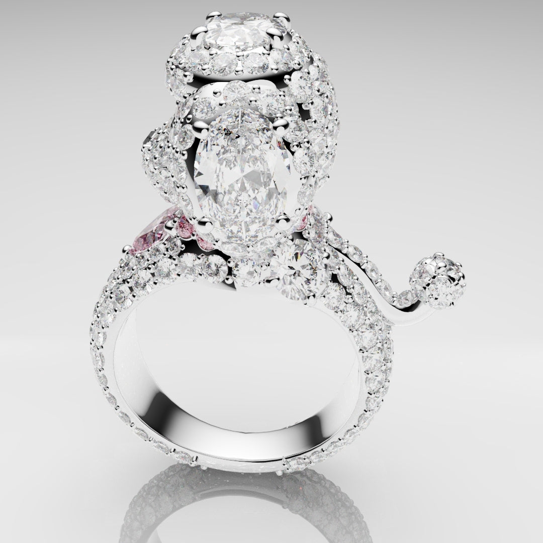 Bespoke Toy Poodle Diamond Ring