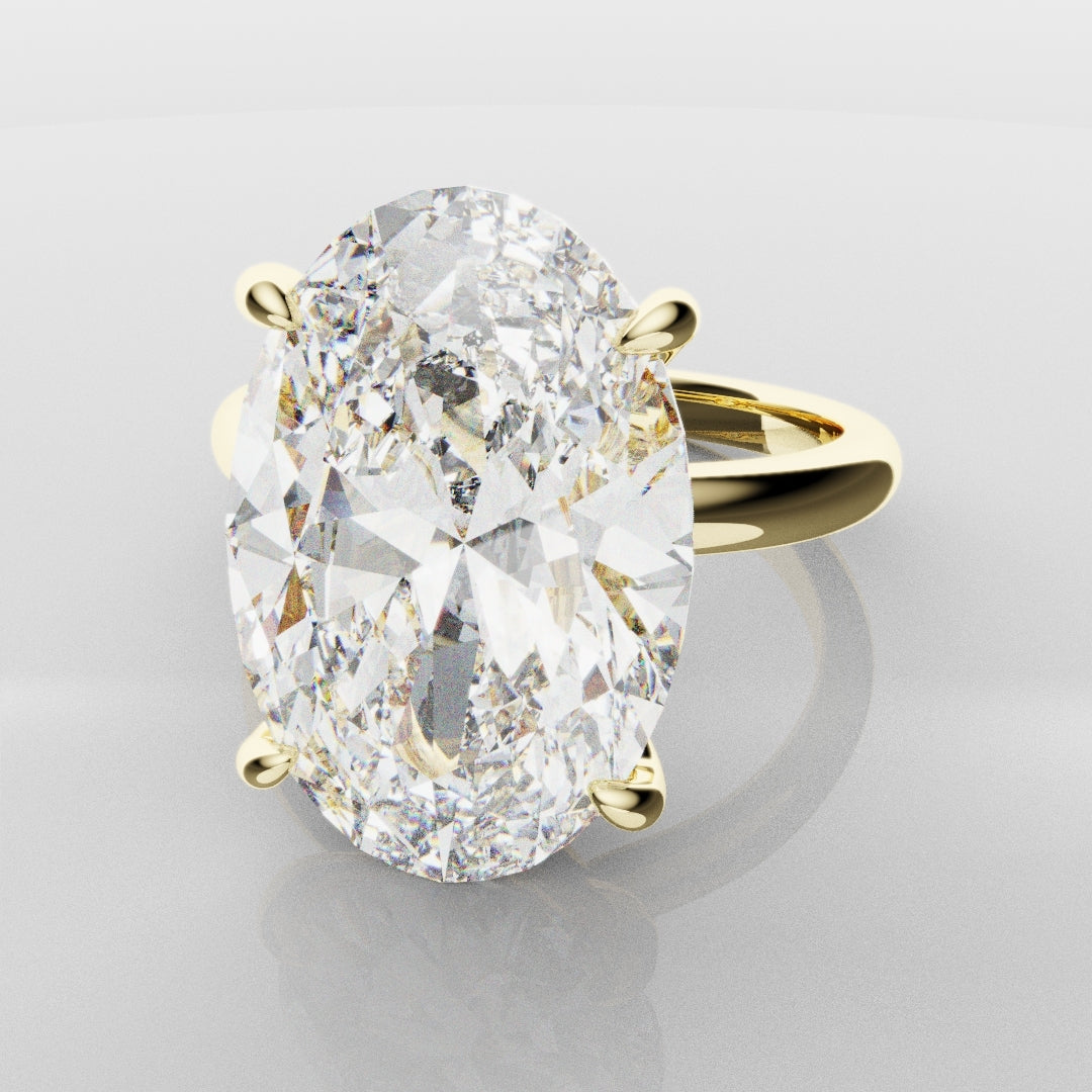 Bespoke 6ct Oval Solitaire Engagement ring