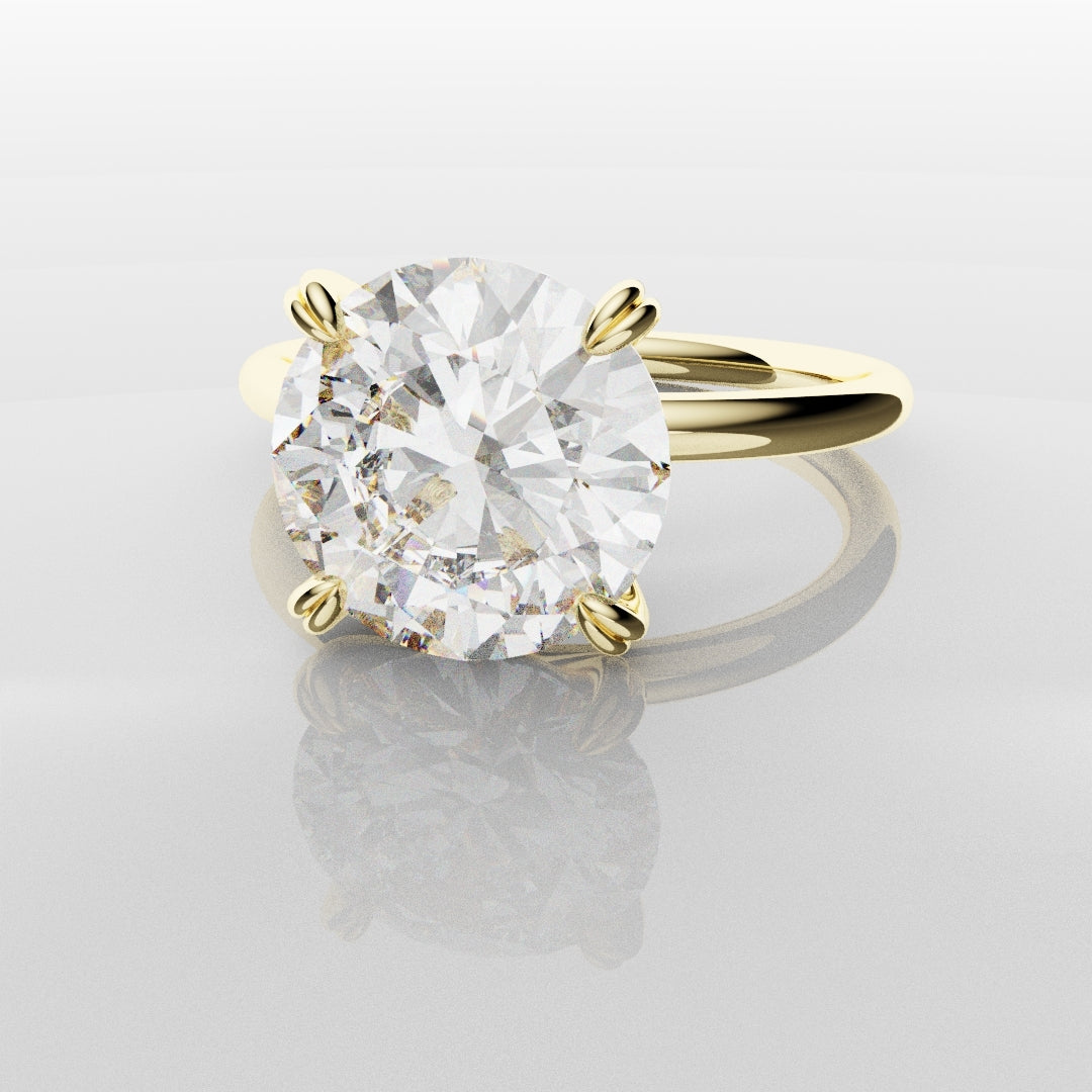 3ct Round Brilliant Cut Yellow Gold Solitaire Engagement Ring