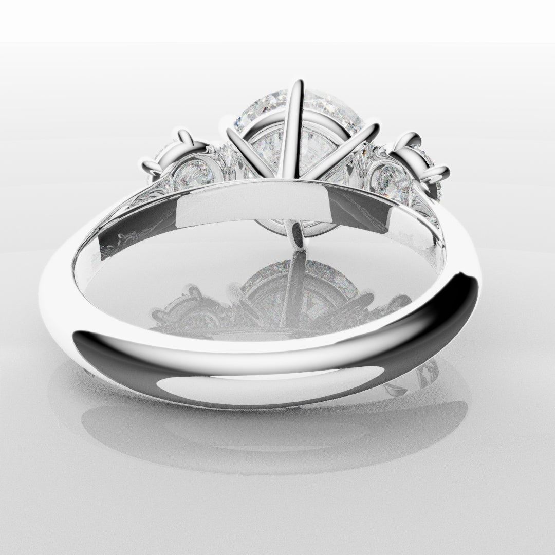 Six Claw Classic Round Trilogy Engagement Ring