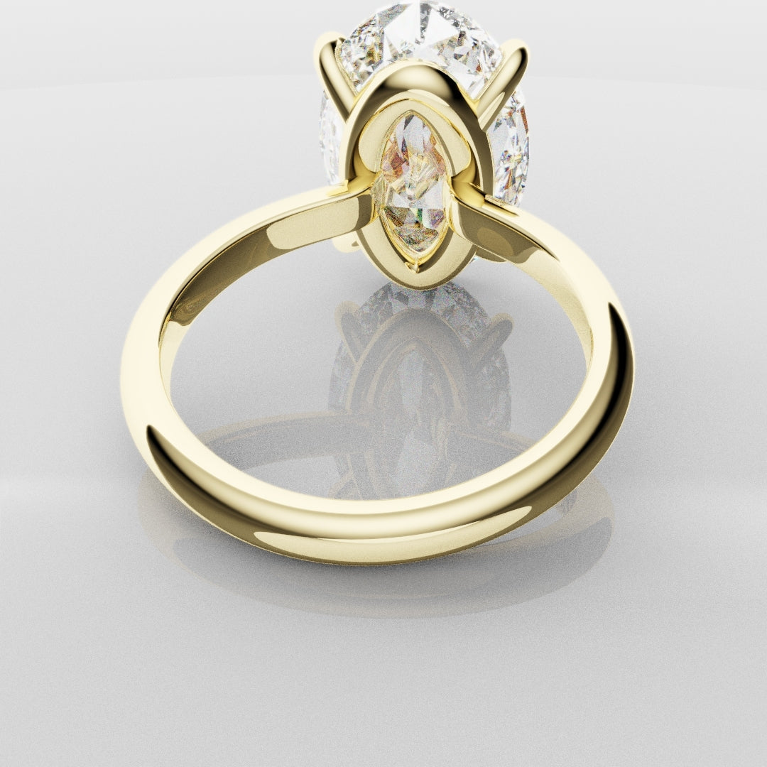Bespoke 6ct Oval Solitaire Engagement ring