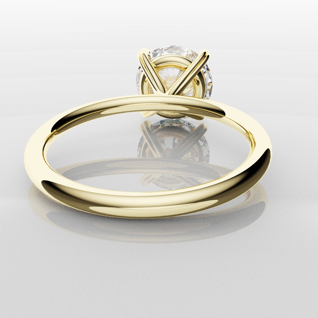 3ct Round Brilliant Cut Yellow Gold Solitaire Engagement Ring
