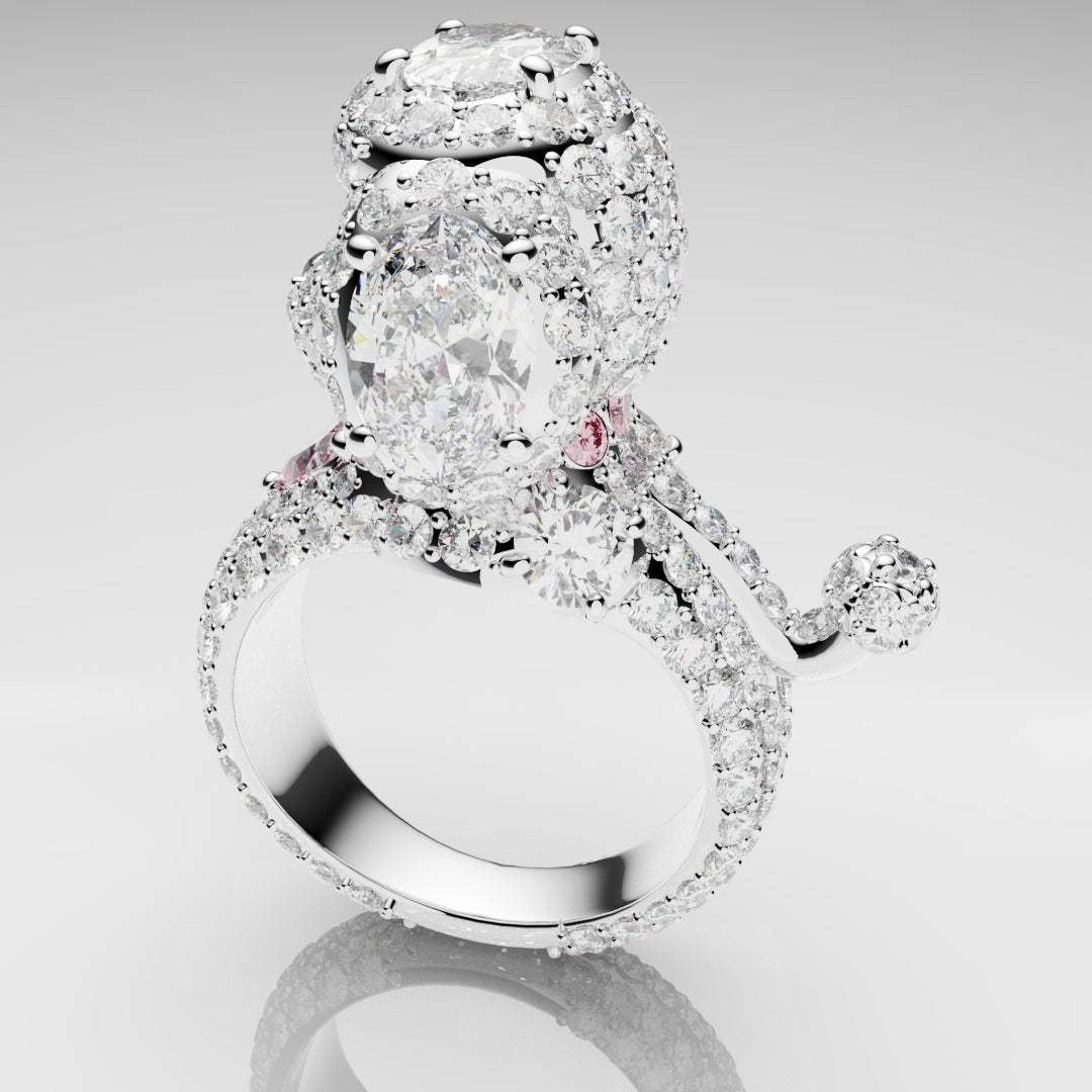 Bespoke Toy Poodle Diamond Ring