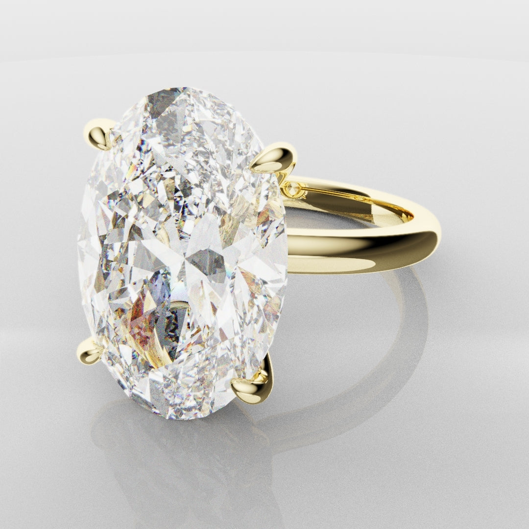 Bespoke 6ct Oval Solitaire Engagement ring
