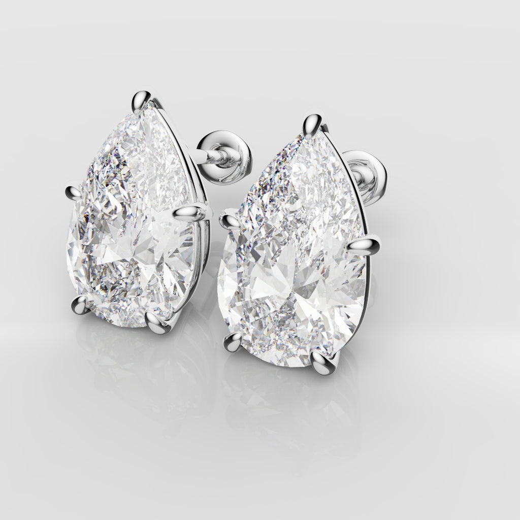 Bespoke Pear Shaped Diamond Studs