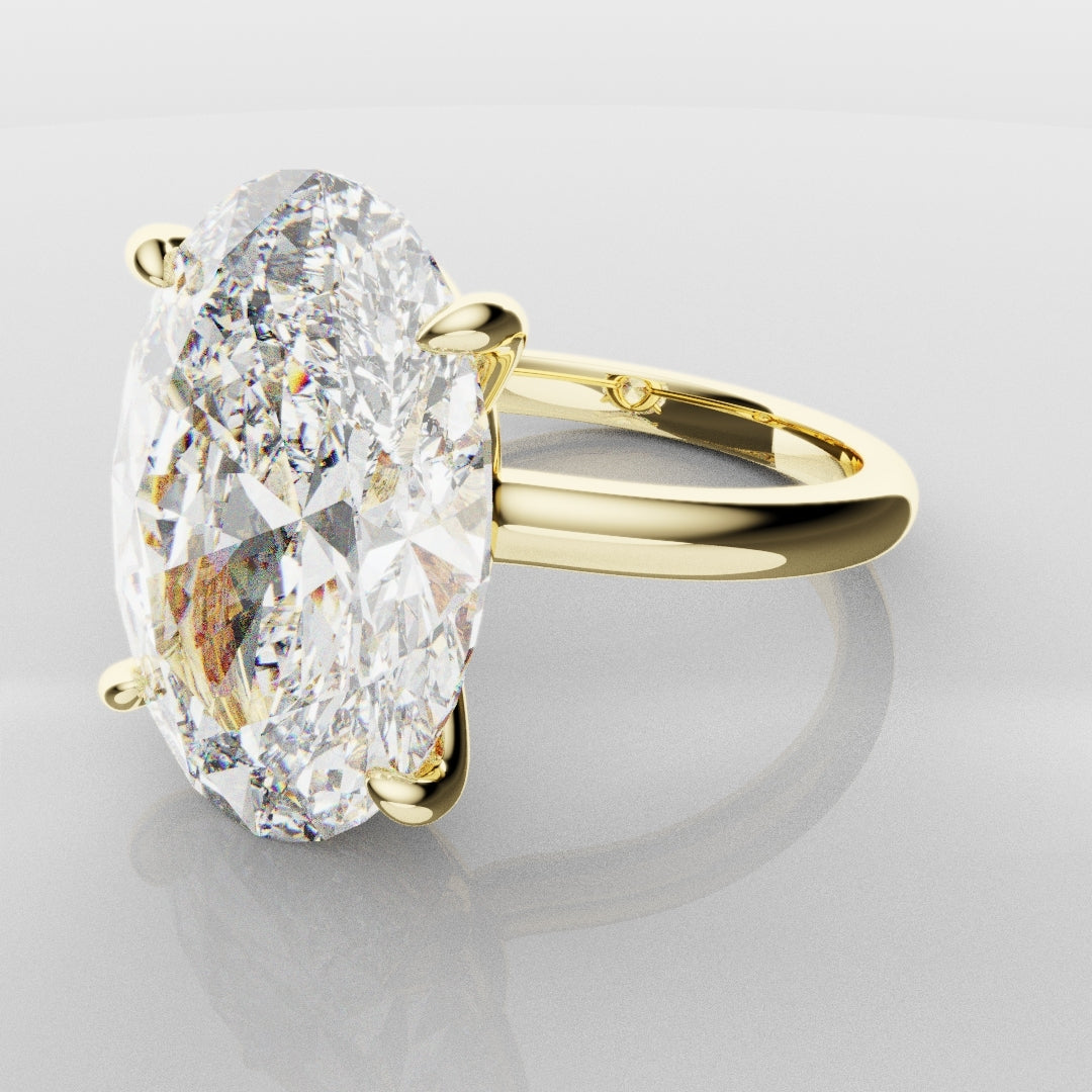 Bespoke 6ct Oval Solitaire Engagement ring