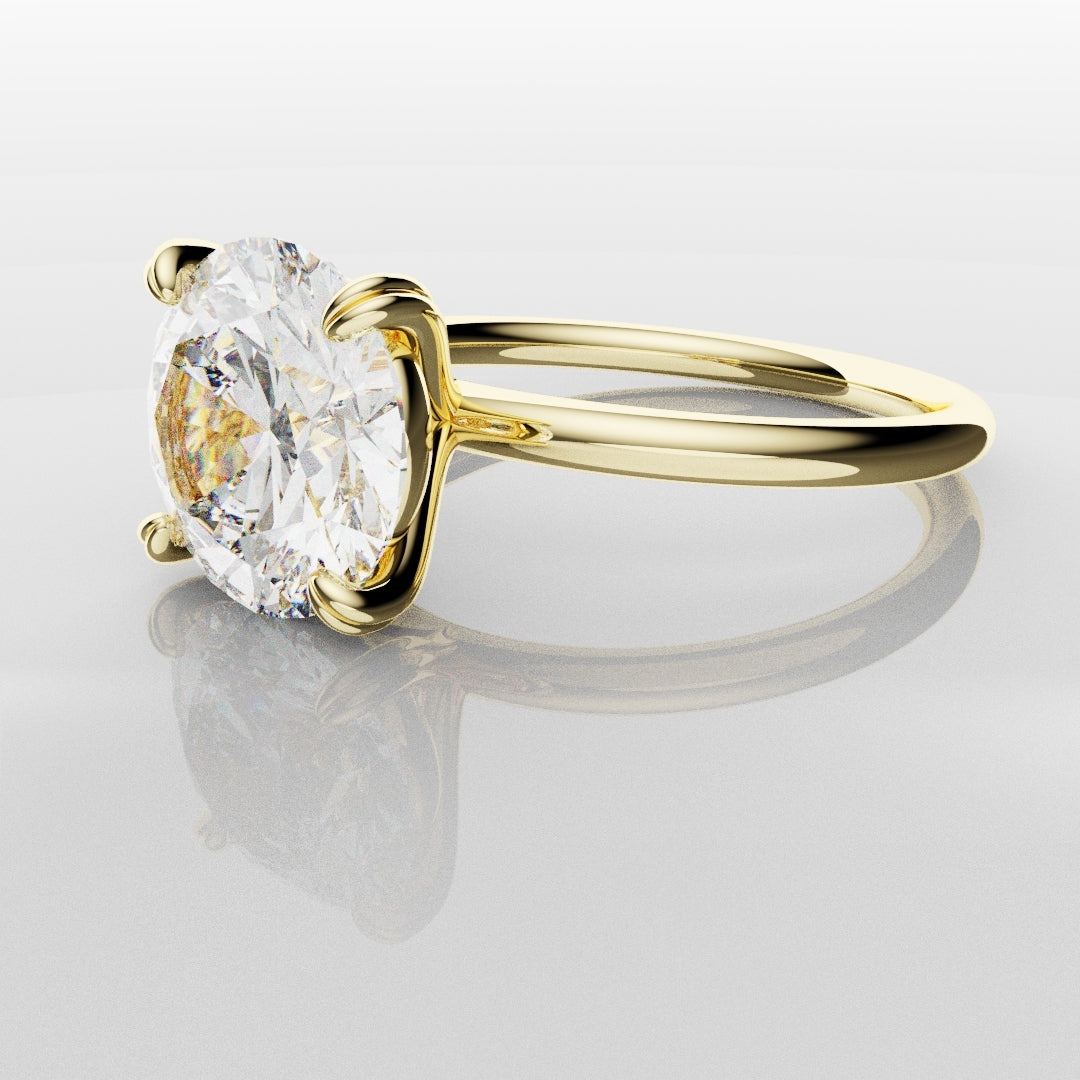 3ct Round Brilliant Cut Yellow Gold Solitaire Engagement Ring