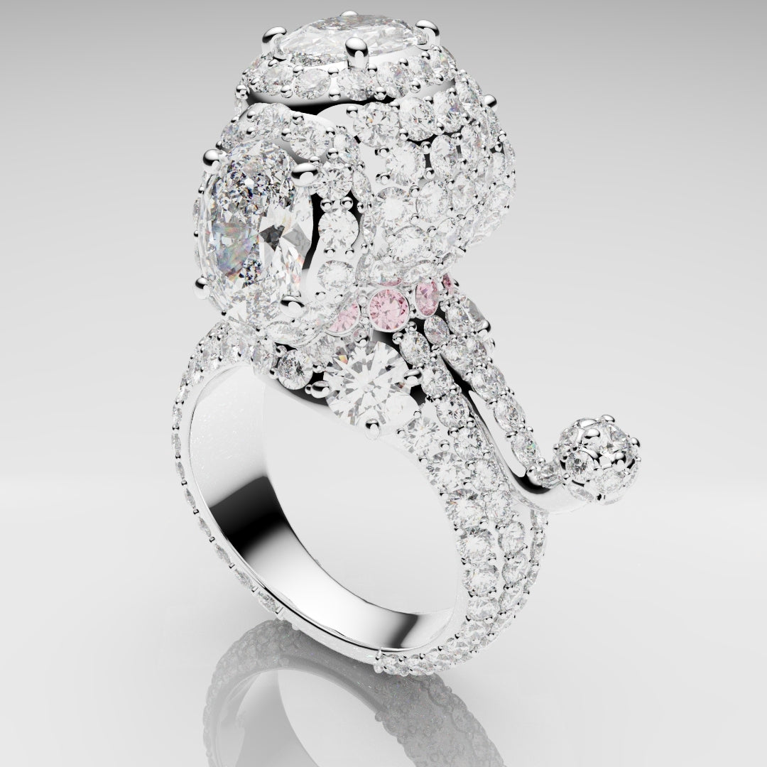 Bespoke Toy Poodle Diamond Ring