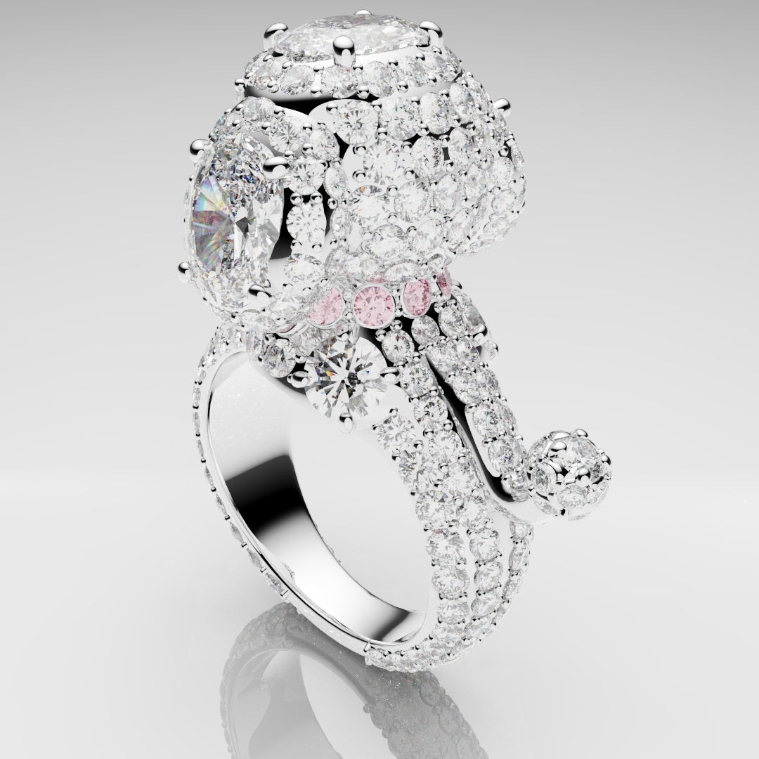Bespoke Toy Poodle Diamond Ring