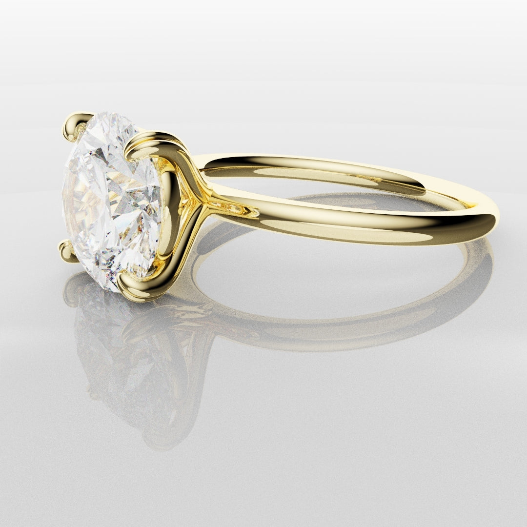 3ct Round Brilliant Cut Yellow Gold Solitaire Engagement Ring