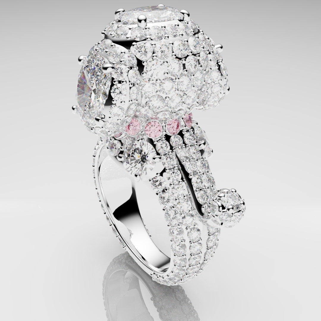 Bespoke Toy Poodle Diamond Ring