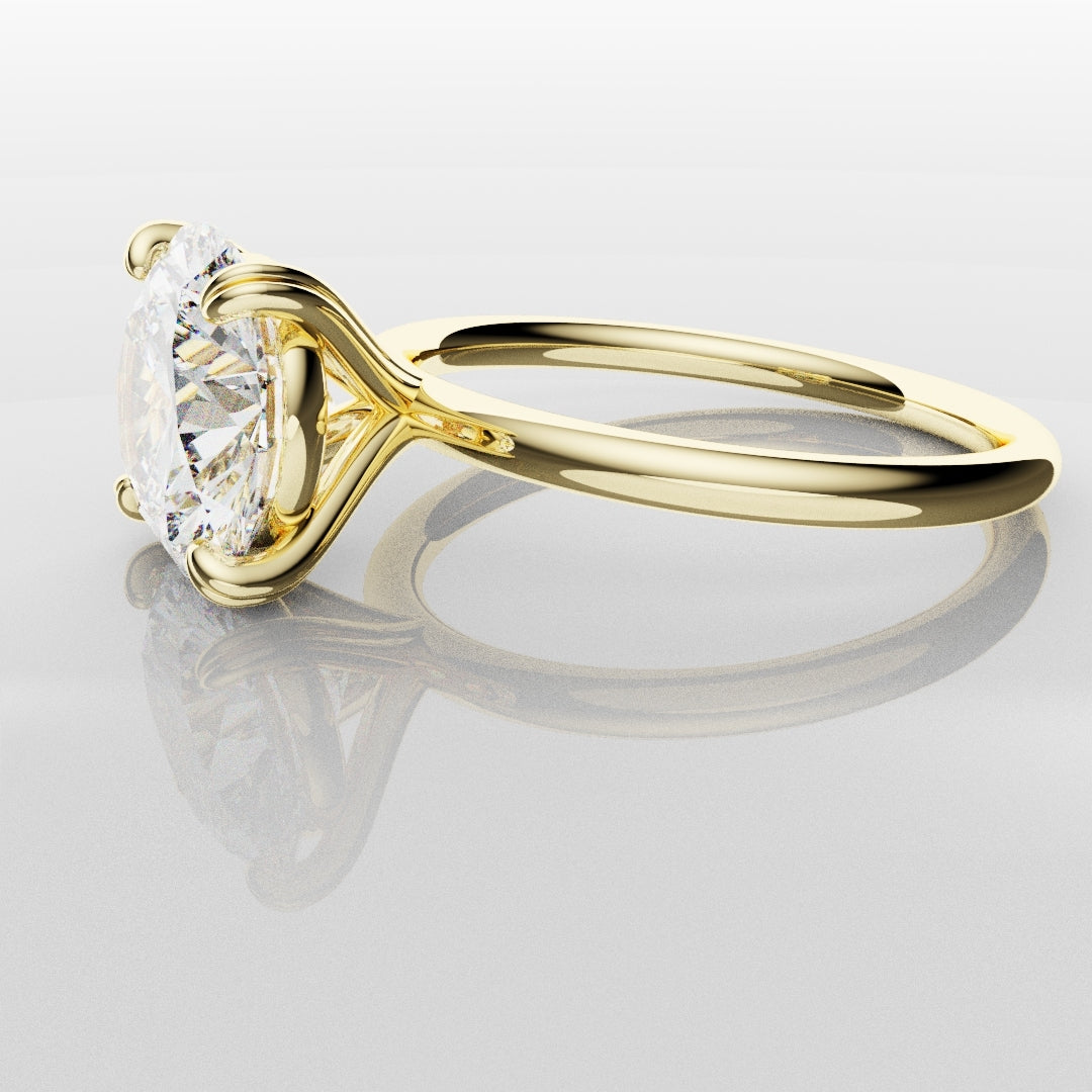 3ct Round Brilliant Cut Yellow Gold Solitaire Engagement Ring