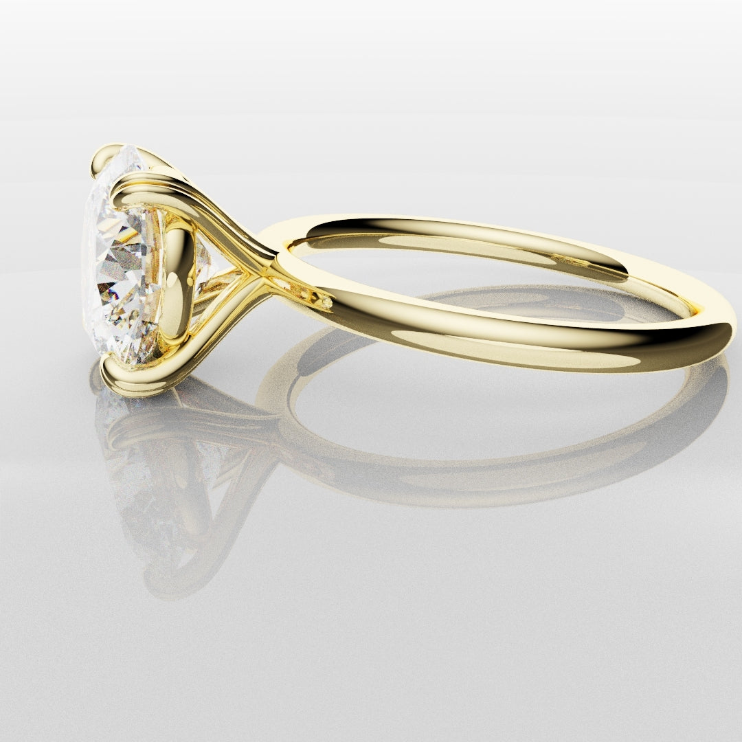 3ct Round Brilliant Cut Yellow Gold Solitaire Engagement Ring