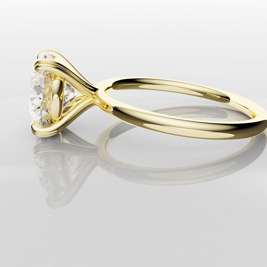 3ct Round Brilliant Cut Yellow Gold Solitaire Engagement Ring