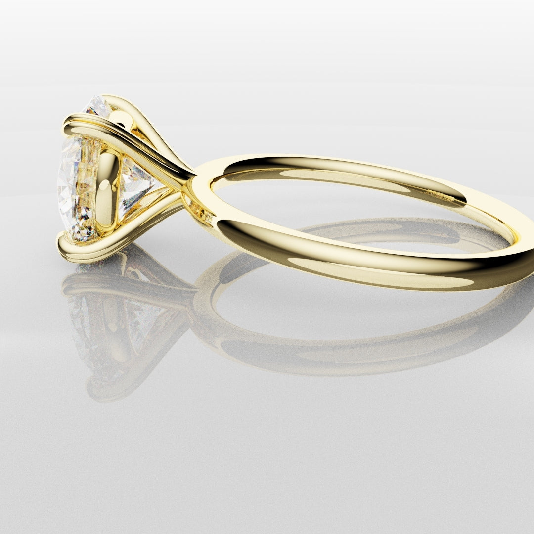 3ct Round Brilliant Cut Yellow Gold Solitaire Engagement Ring