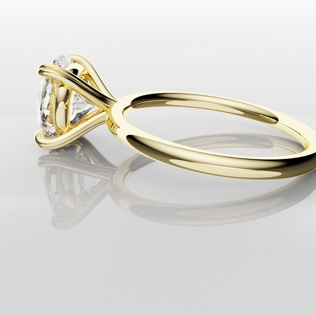 3ct Round Brilliant Cut Yellow Gold Solitaire Engagement Ring