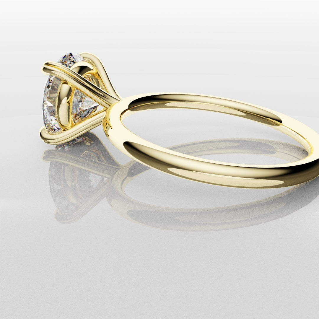 3ct Round Brilliant Cut Yellow Gold Solitaire Engagement Ring