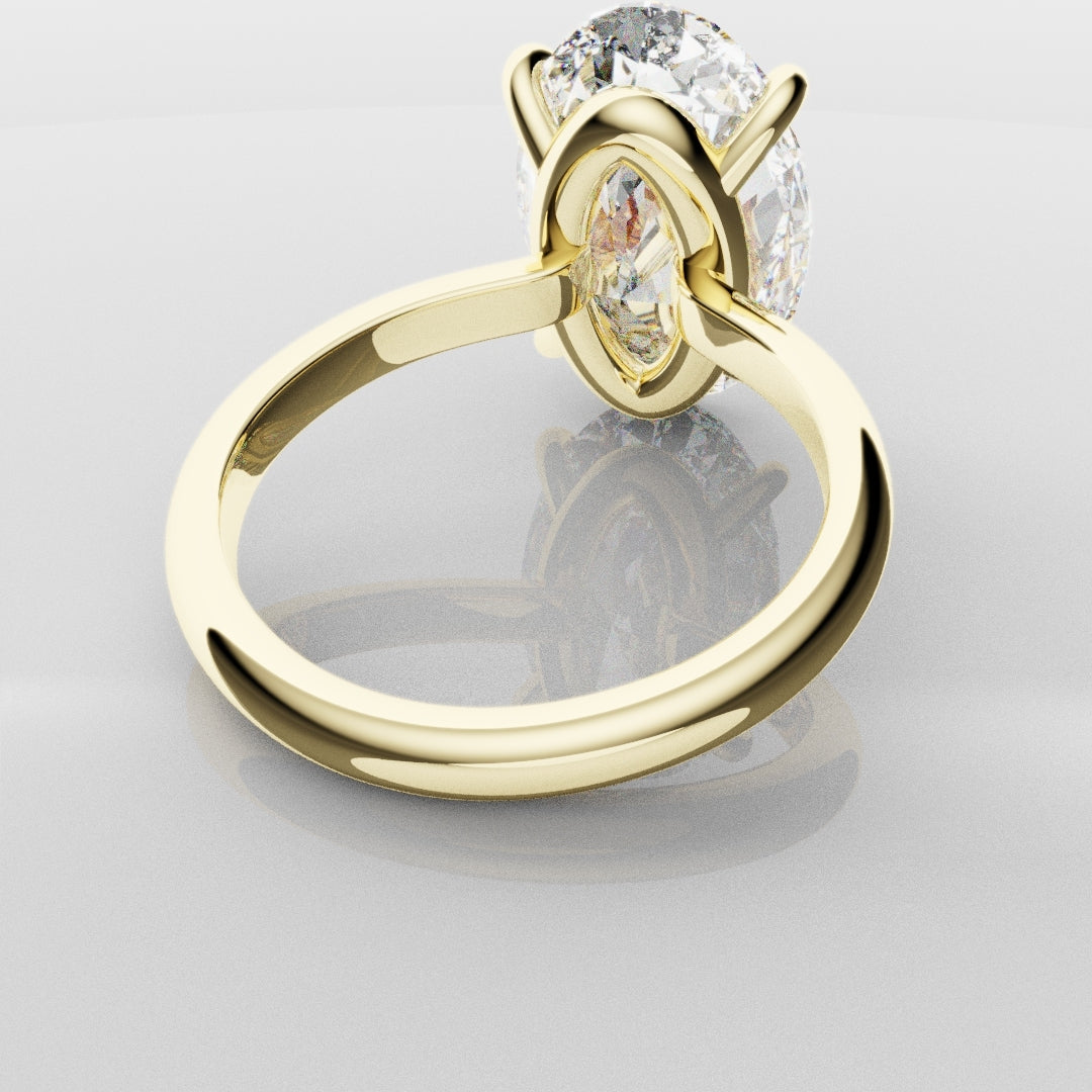 Bespoke 6ct Oval Solitaire Engagement ring