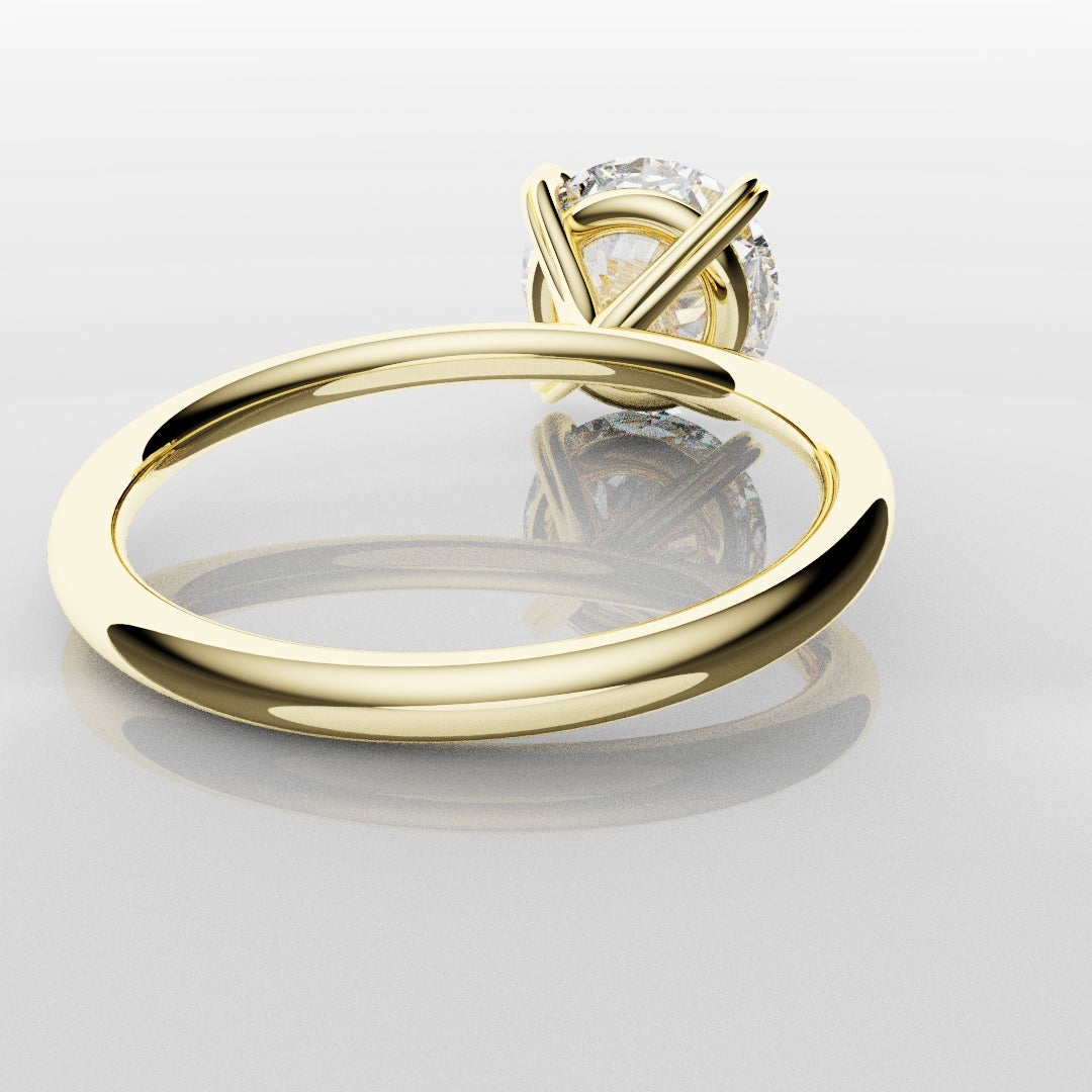 3ct Round Brilliant Cut Yellow Gold Solitaire Engagement Ring