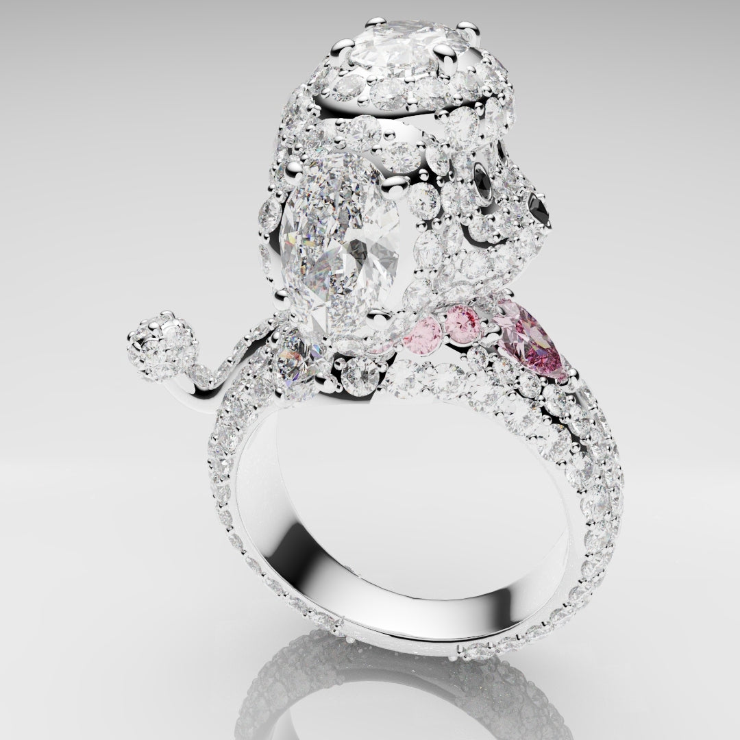 Bespoke Toy Poodle Diamond Ring