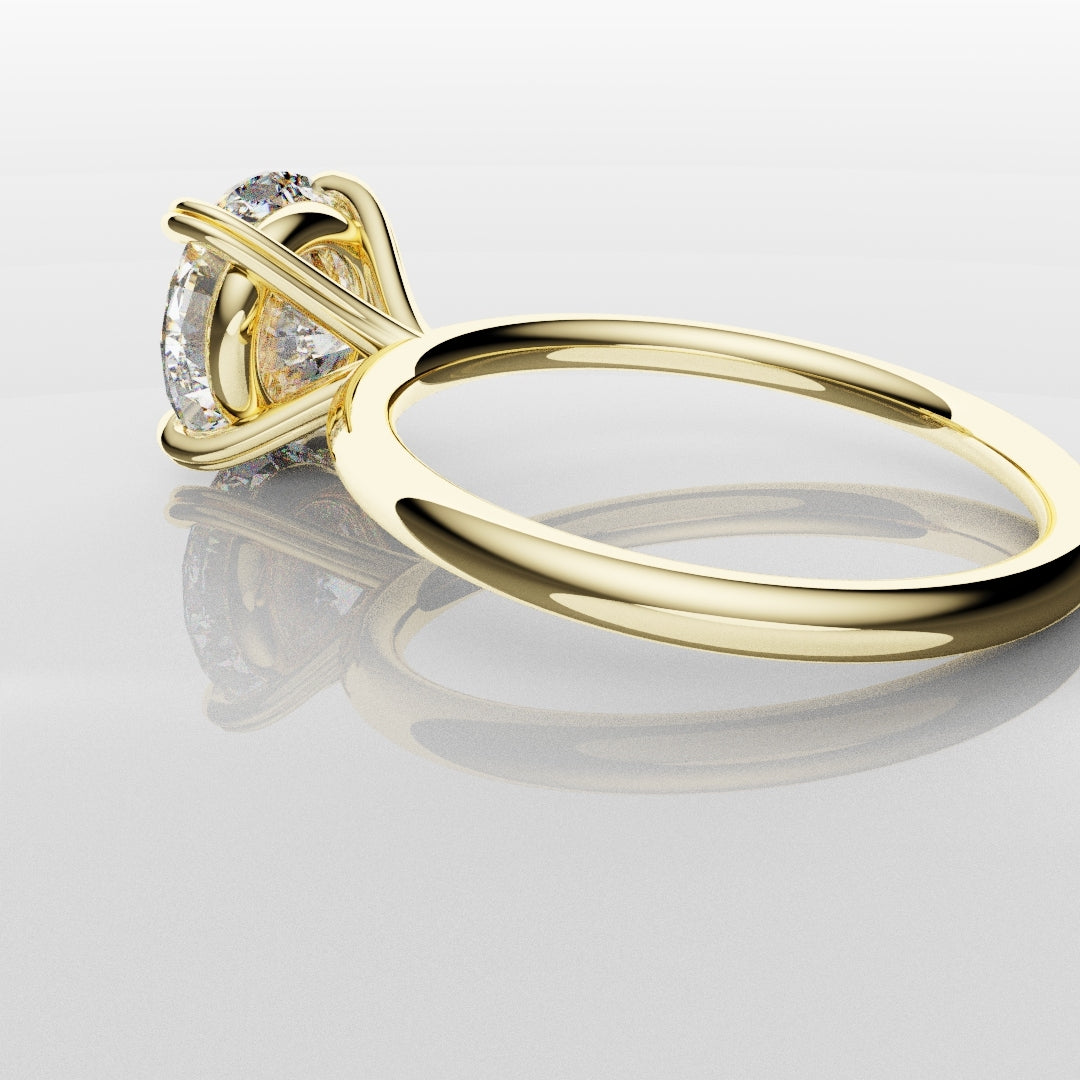 3ct Round Brilliant Cut Yellow Gold Solitaire Engagement Ring