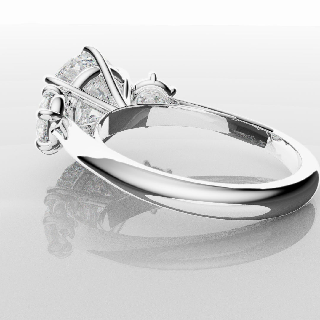 Six Claw Classic Round Trilogy Engagement Ring