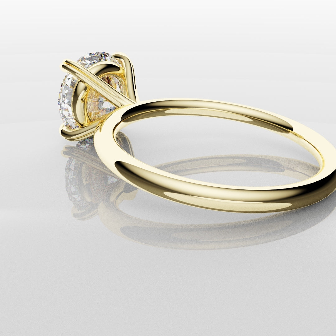 3ct Round Brilliant Cut Yellow Gold Solitaire Engagement Ring