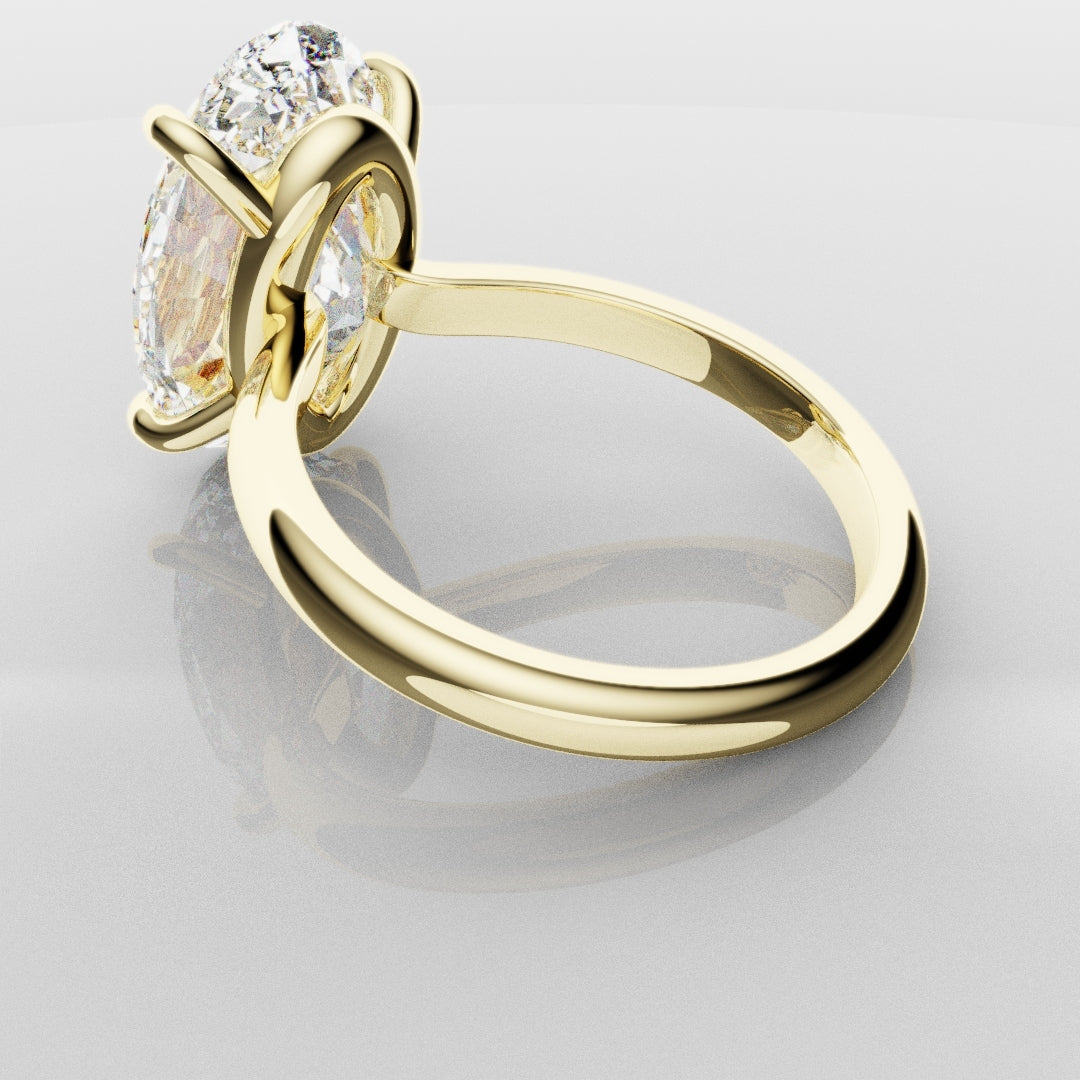 Bespoke 6ct Oval Solitaire Engagement ring