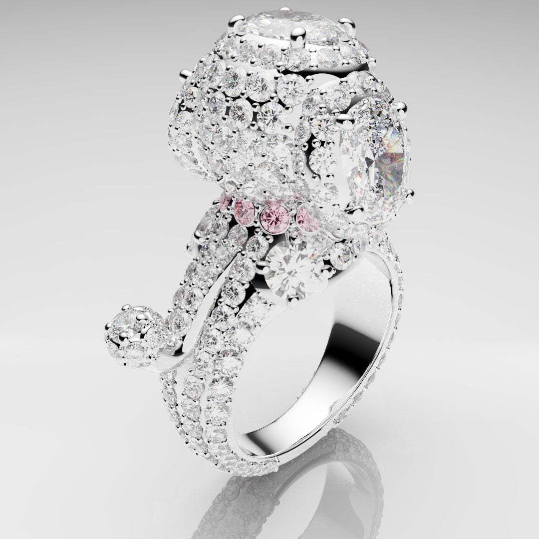 Bespoke Toy Poodle Diamond Ring